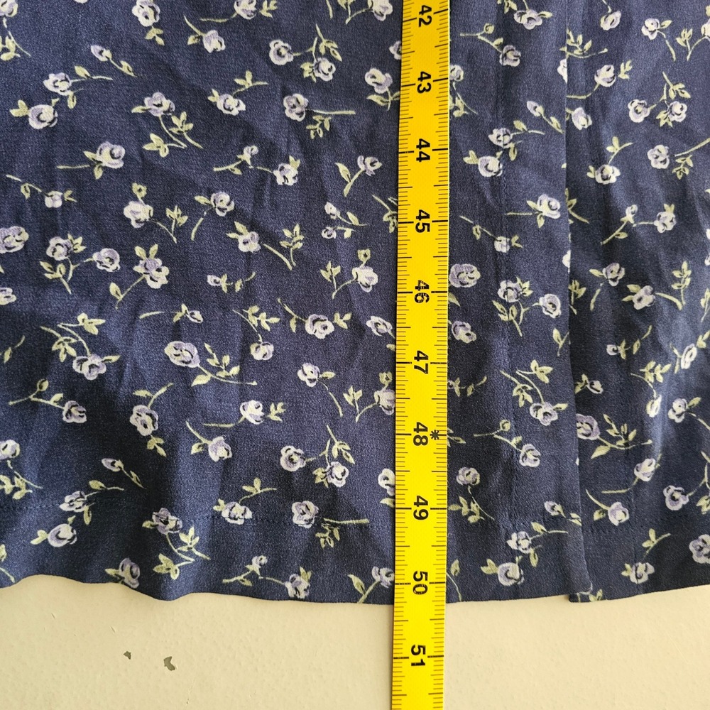 VTG LL Bean Overall Maxi Dress 6 Blue Floral Button Front 90s Cottagecore Jumper - Picture 7 of 8